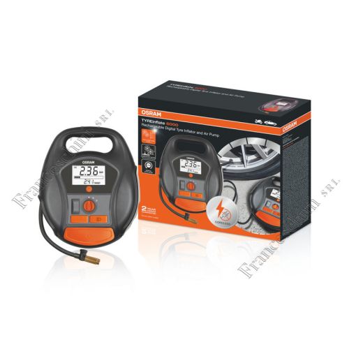 TYREinflate 6000 Gonfia pneumatici/altri compatto digitale veloce con auto stop, ricaricabile